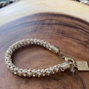 Anne Klein gold and crystal bracelet